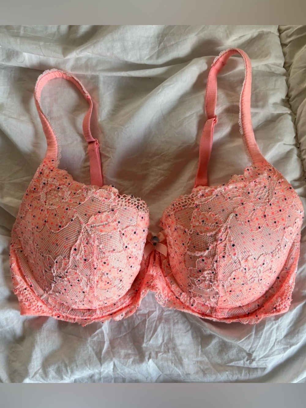 Victoria's Secret Peach Coral Lined Demi Bra - 34D